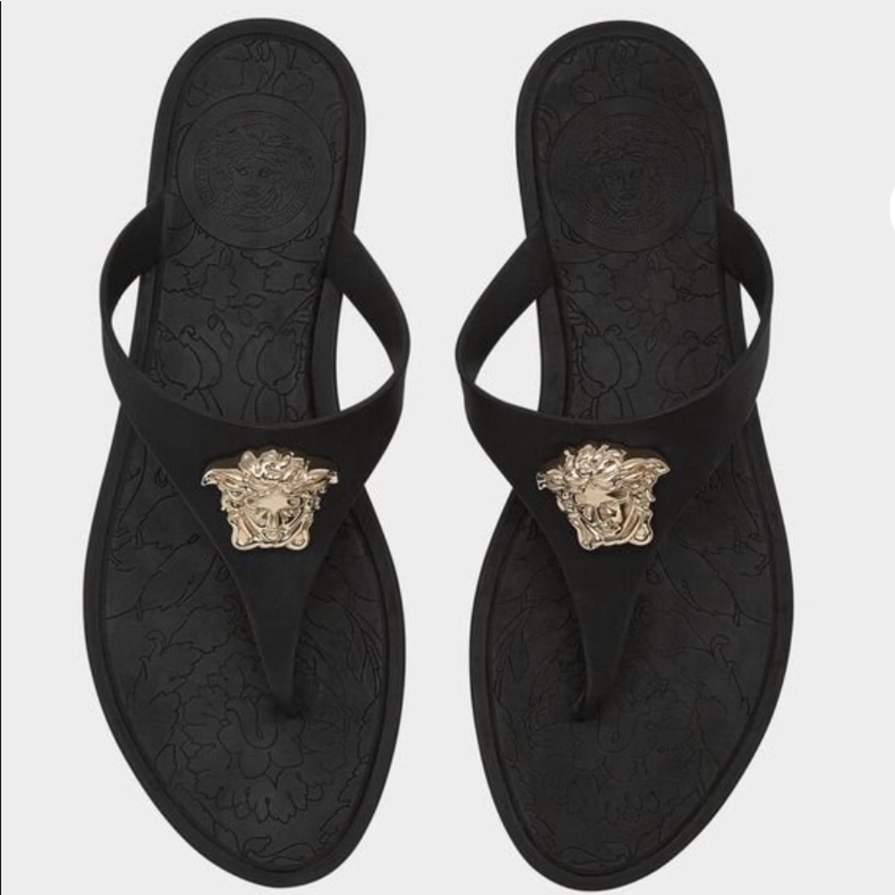 Versace rubber thong sandals